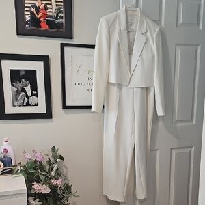VILA Cream Tailored Suit, Size M